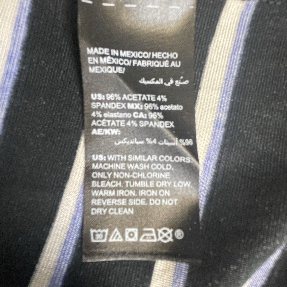 Chico's Travelers Top SZ 4 (20)Black White Striped Slinky Knit Flare Sleeve Boho - Picture 12 of 15